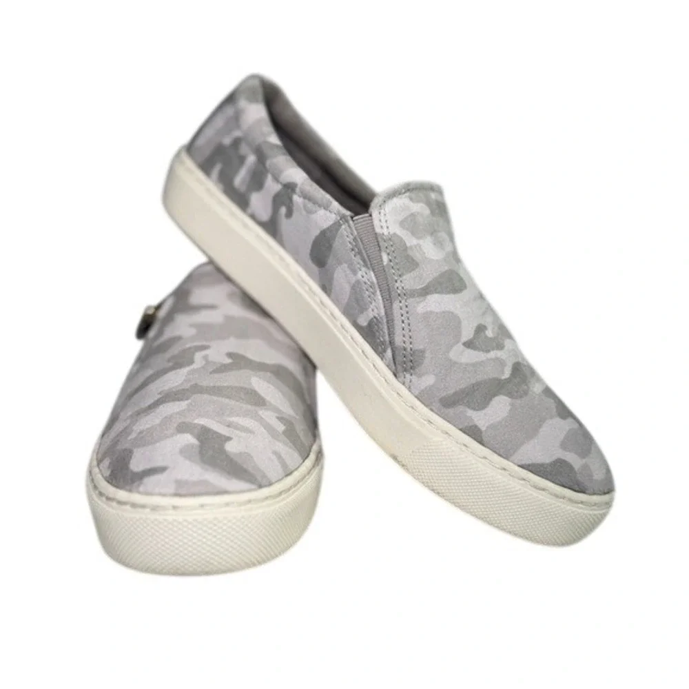 Dr Scholls Womens Slip On Sneakers‎ Camo Print Comfort Zip Detail Size 9M